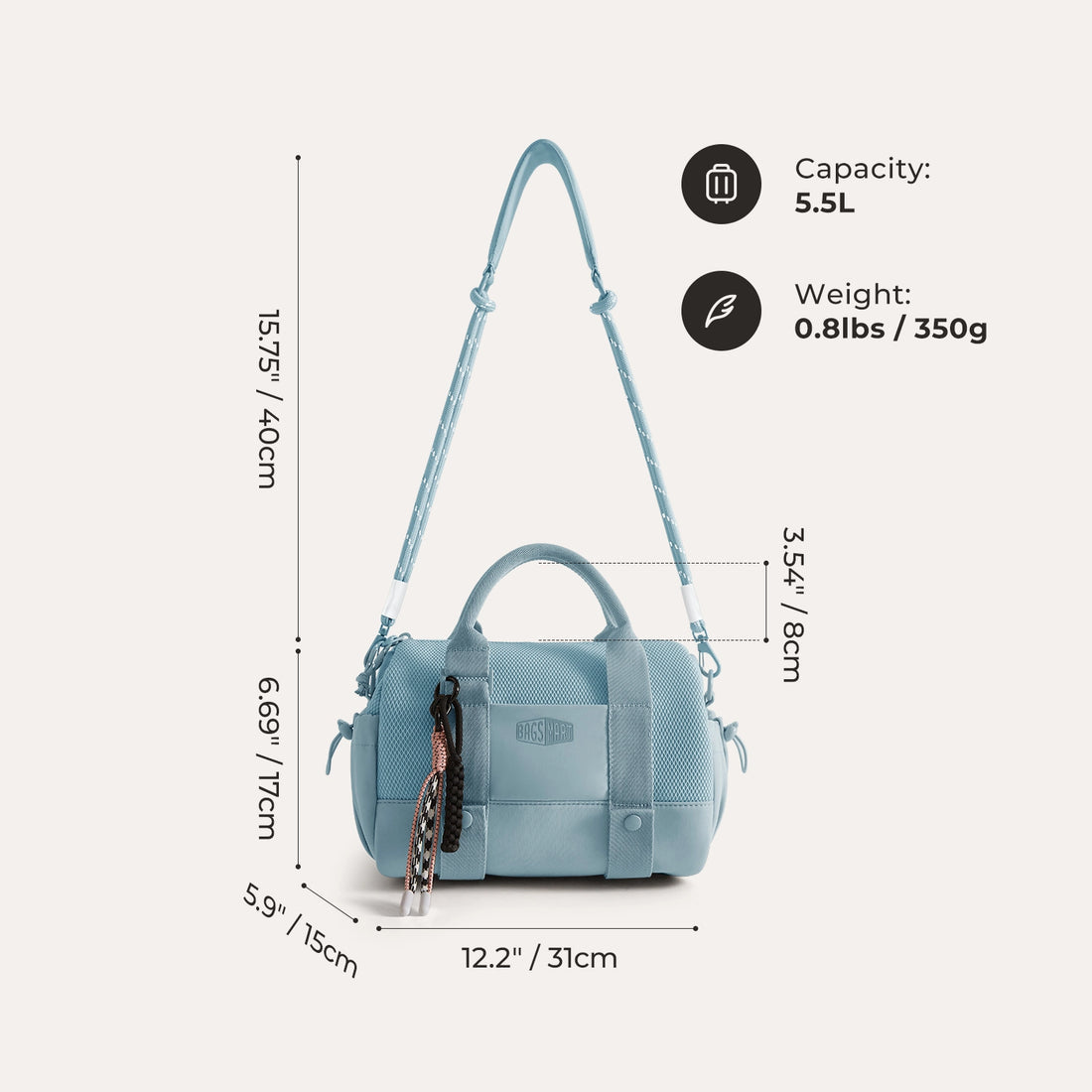 Tiffany 5.5L Mini Gym Duffle Bag